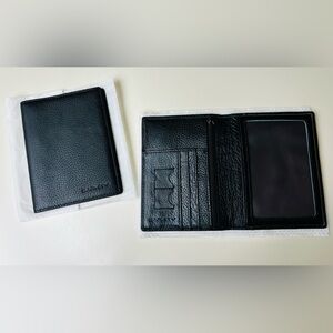 2-Genuine Leather Passport Holder Covers w/Rfid and Zipper Slot (Black)